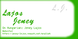 lajos jeney business card